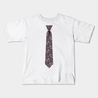 Silver Paisley Tie Kids T-Shirt